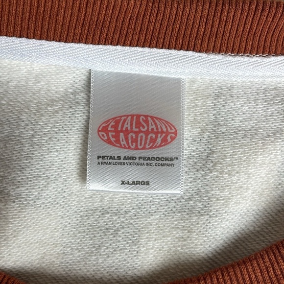 Petals and Peacock/ Checkerboard Crewneck sweatshirt Sz XL - Picture 10 of 11